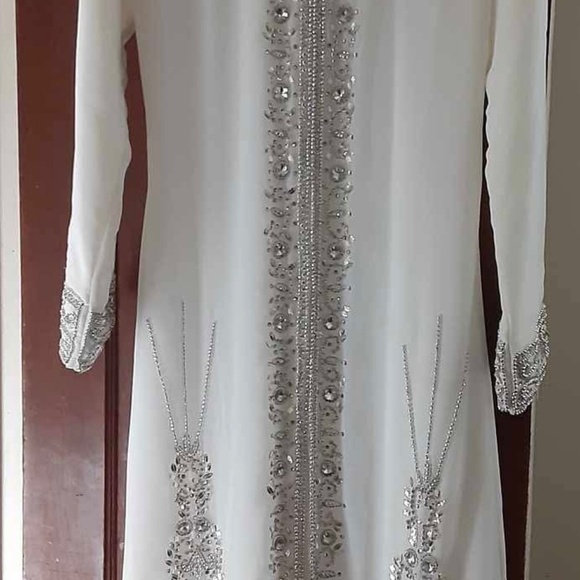 Royal Moroccan Dubai Abaya Embellished full-length white - Picture 2 of 3